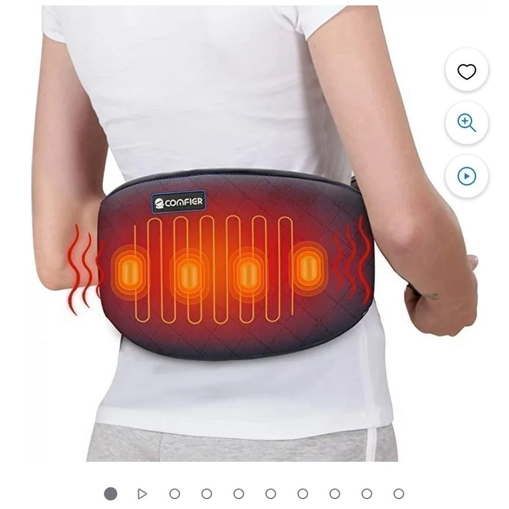 Comfier Heating Pad for Back PainHeat Belly Wrap Belt Vibration Massage-EUC     
